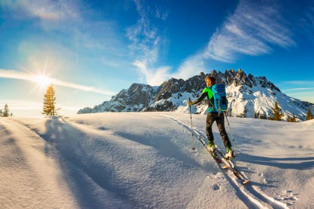 Winter skiing sport in nature, Hochkeil